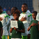 The player escorts for the Nigerian National Team hold signs in support of girls kidnapped earlier in Nigeria, before a game against Greece during an international friendly match at PPL Park on June 3, 2014, in Chester, Pa.
Drew Hallowell/Getty Images